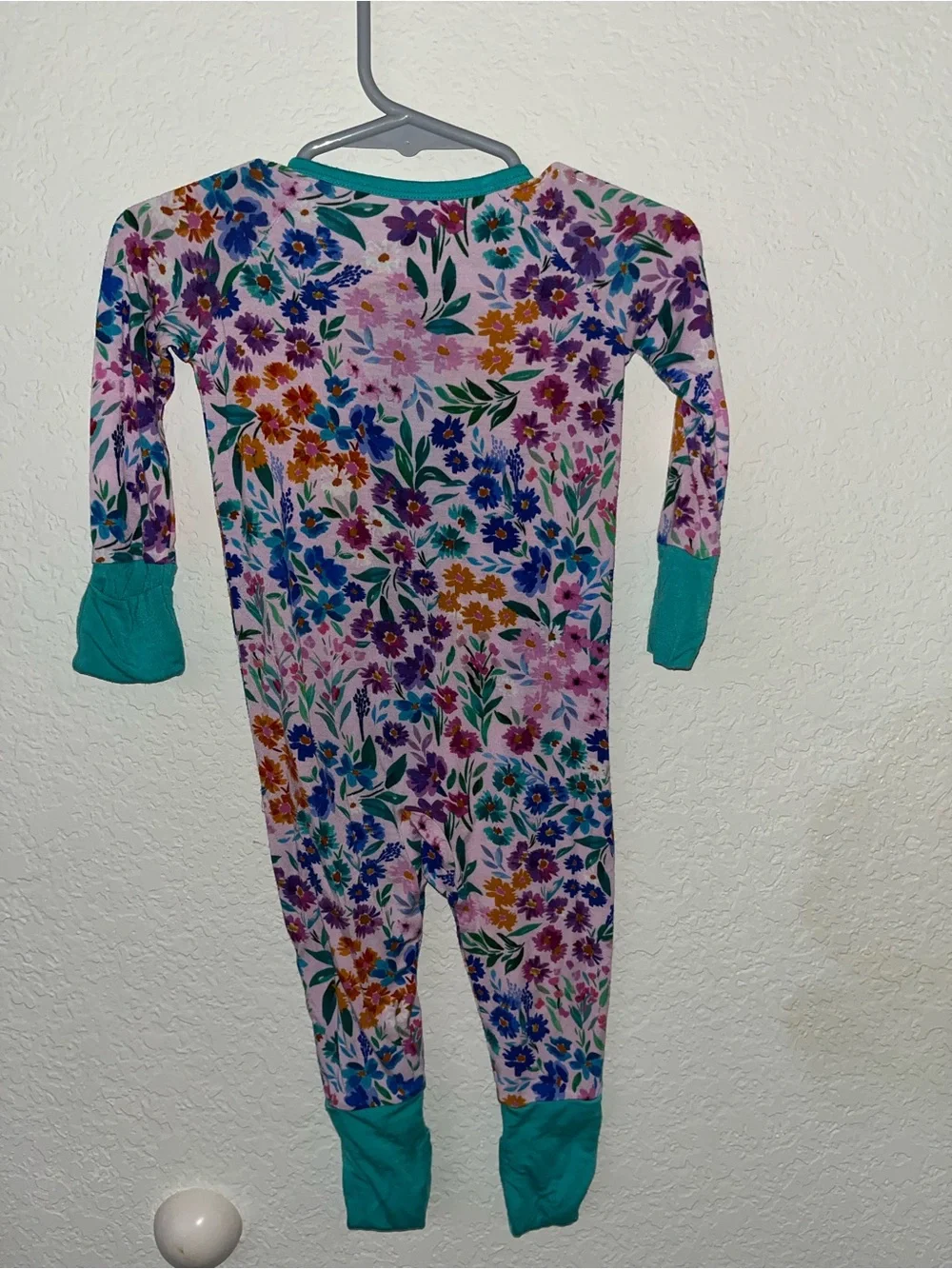 Little Sleepies floral zippered footie pajamas